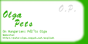 olga pets business card